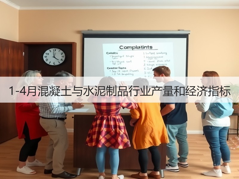 1-4月混凝土与水泥制品行业产量和经济指标