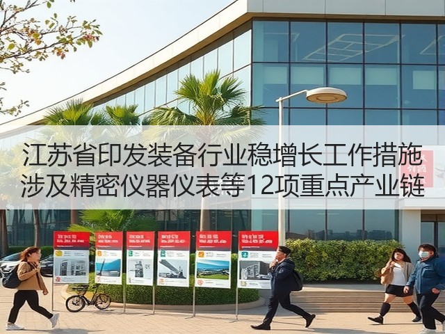 江苏省印发装备行业稳增长工作措施 涉及精密仪器仪表等12项重点产业链(图1)
