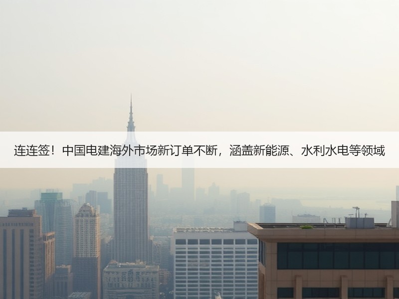 连连签!中国电建海外市场新订单不断,涵盖新能源、水利水电等领域 连连签!中国电建海外市场新订单不断,涵盖新能源、水利水电等领域