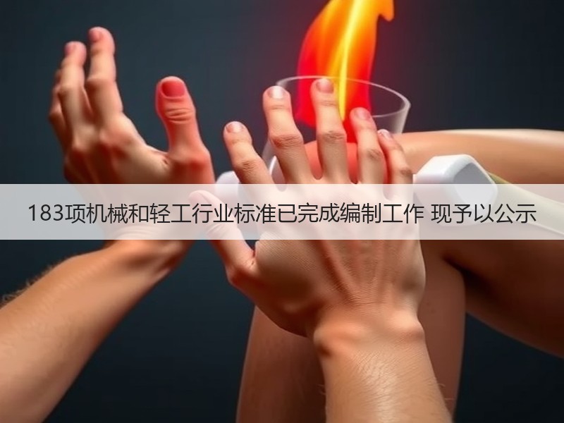 183项机械和轻工行业标准已完成编制工作 现予以公示