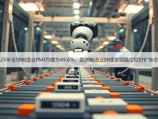 2025年全球制造业PMI均值为49.6%，亚洲制造业持续呈现稳定较好扩张态势(图3)