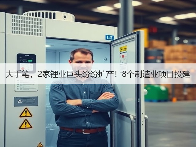 大手笔,2家锂业巨头纷纷扩产!8个制造业项目投建(图1) 大手笔,2家锂业巨头纷纷扩产!8个制造业项目投建(图1)