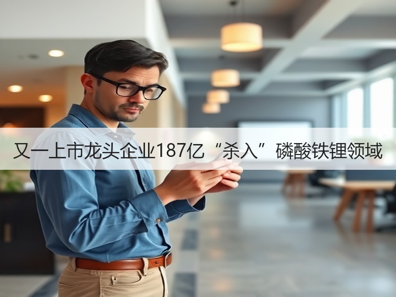 又一上市龙头企业187亿“杀入”磷酸铁锂领域