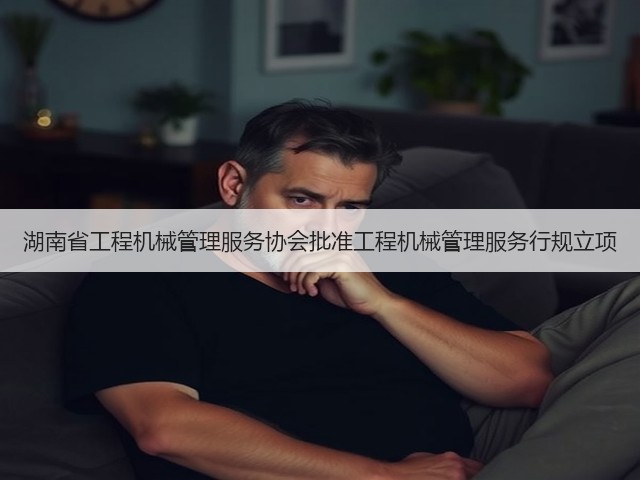 湖南省工程机械管理服务协会批准工程机械管理服务行规立项(图1)