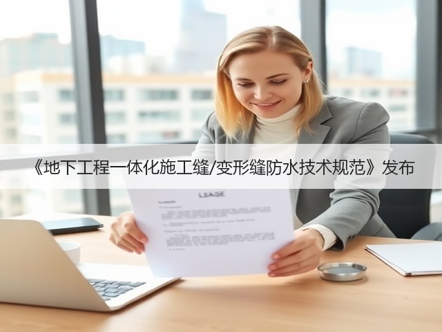 《地下工程一体化施工缝/变形缝防水技术规范》发布(图3)