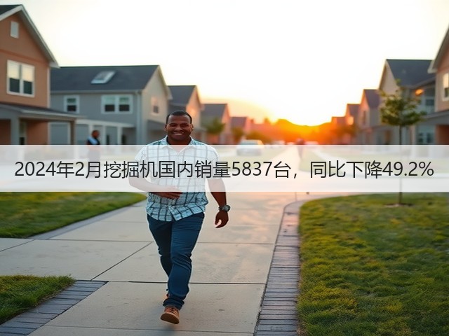 2024年2月挖掘机国内销量5837台，同比下降49.2%(图2)