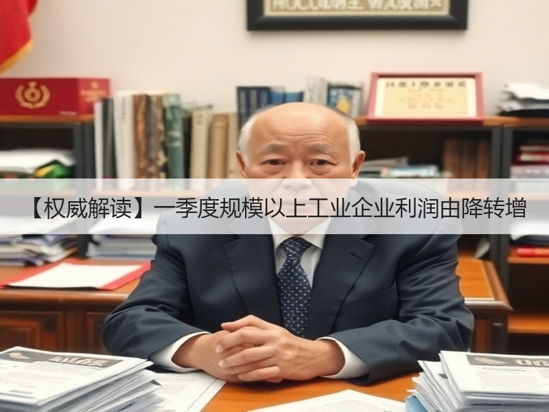 【权威解读】一季度规模以上工业企业利润由降转增