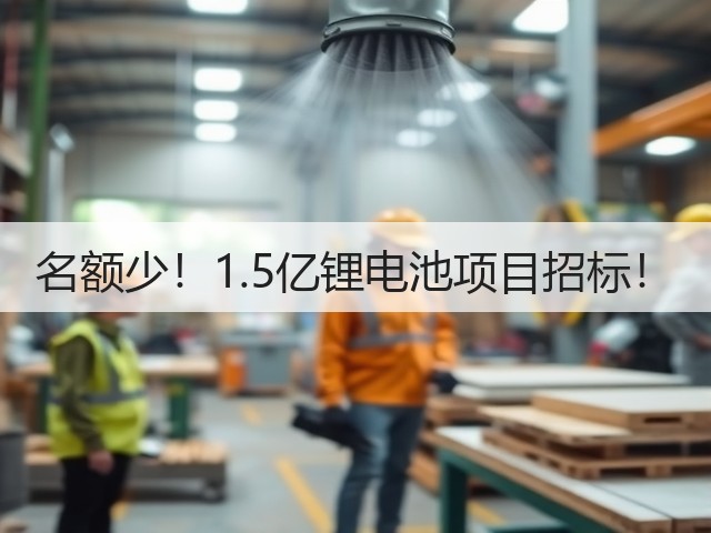 名额少!1.5亿锂电池项目招标!(图1) 名额少!1.5亿锂电池项目招标!(图1)