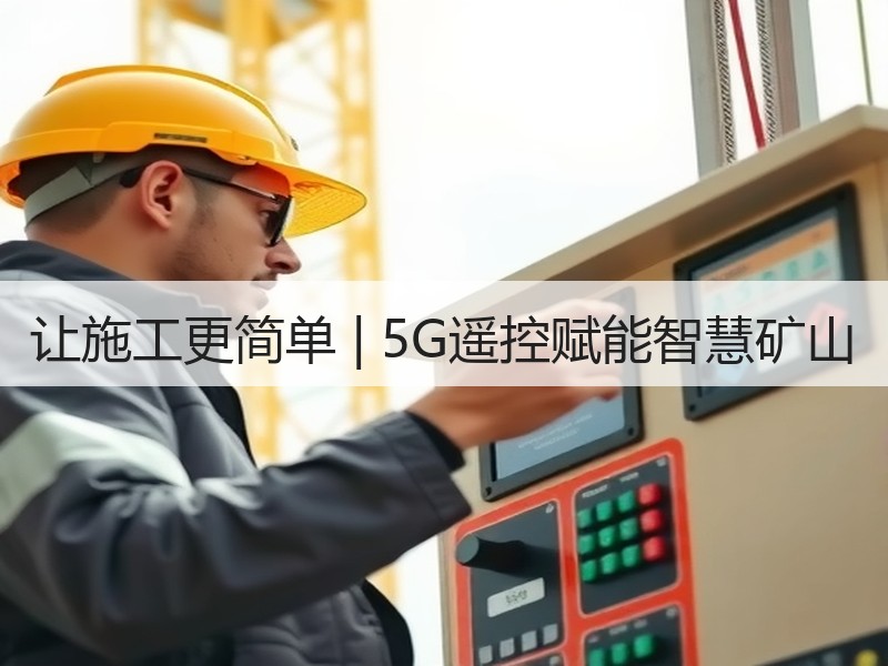 让施工更简单 | 5G遥控赋能智慧矿山