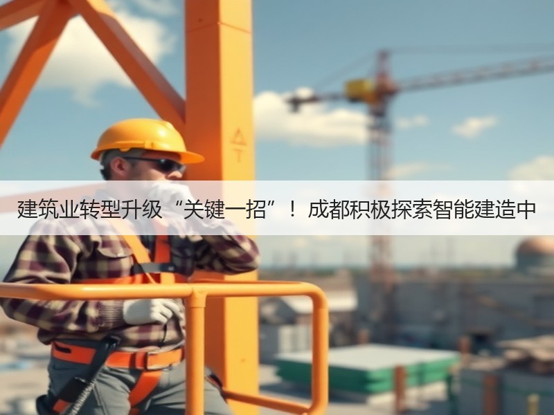 建筑业转型升级“关键一招”！成都积极探索智能建造中