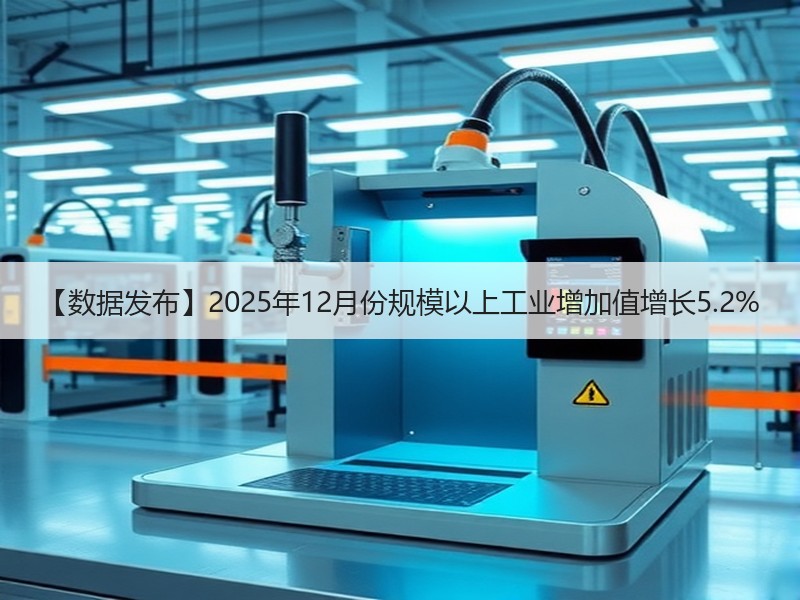 【数据发布】2025年12月份规模以上工业增加值增长5.2% 【数据发布】2025年12月份规模以上工业增加值增长5.2%