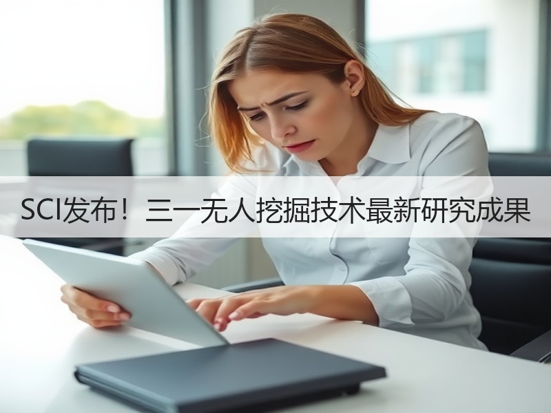 SCI发布！三一无人挖掘技术最新研究成果