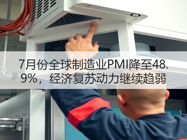 7月份全球制造业PMI降至48. 9%，经济复苏动力继续趋弱(图1)