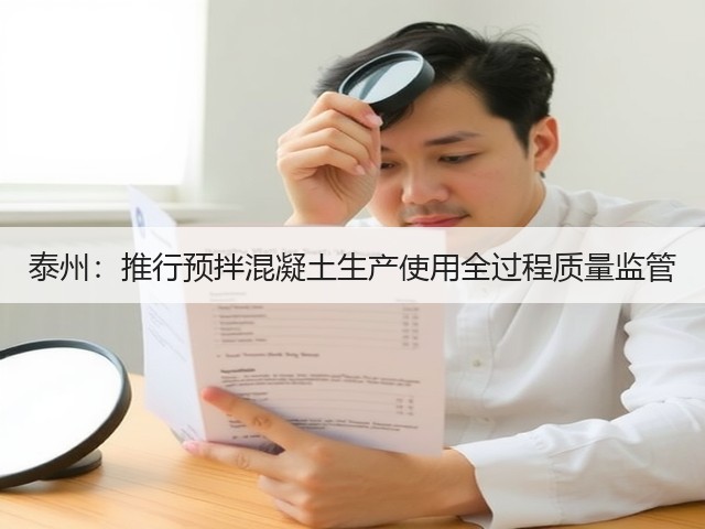 泰州：推行预拌混凝土生产使用全过程质量监管(图1)