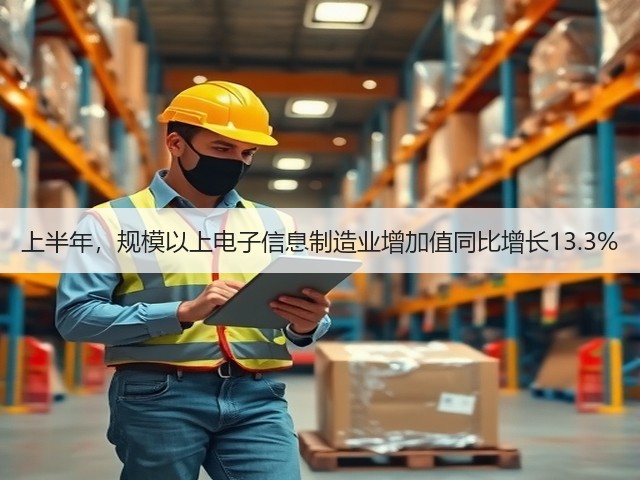 上半年,规模以上电子信息制造业增加值同比增长13.3%(图2) 上半年,规模以上电子信息制造业增加值同比增长13.3%(图2)