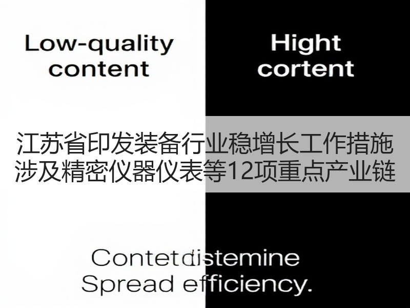 江苏省印发装备行业稳增长工作措施 涉及精密仪器仪表等12项重点产业链 江苏省印发装备行业稳增长工作措施 涉及精密仪器仪表等12项重点产业链