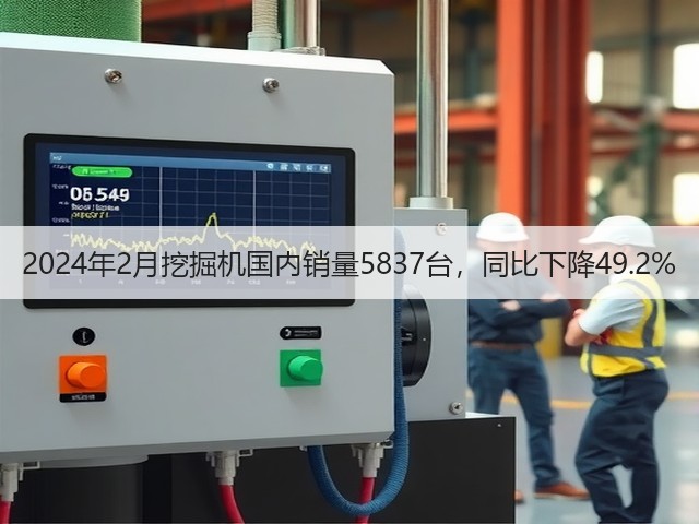2024年2月挖掘机国内销量5837台，同比下降49.2%(图1)
