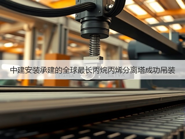 中建安装承建的全球最长丙烷丙烯分离塔成功吊装(图1)