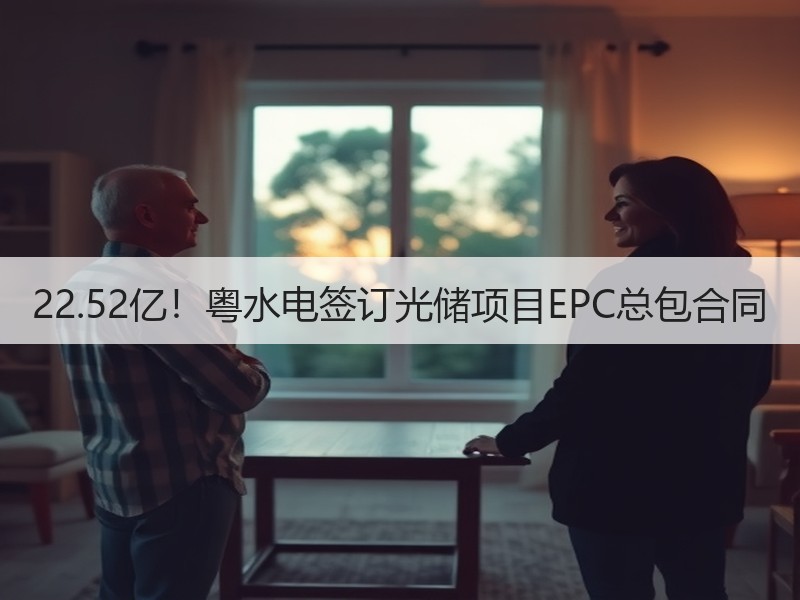 22.52亿！粤水电签订光储项目EPC总包合同