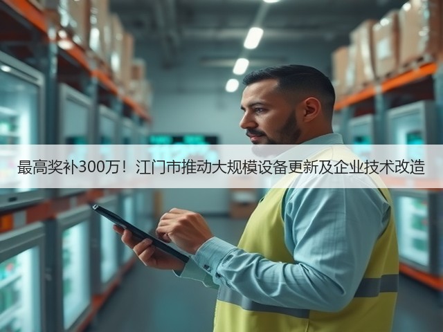 最高奖补300万!江门市推动大规模设备更新及企业技术改造(图1) 最高奖补300万!江门市推动大规模设备更新及企业技术改造(图1)