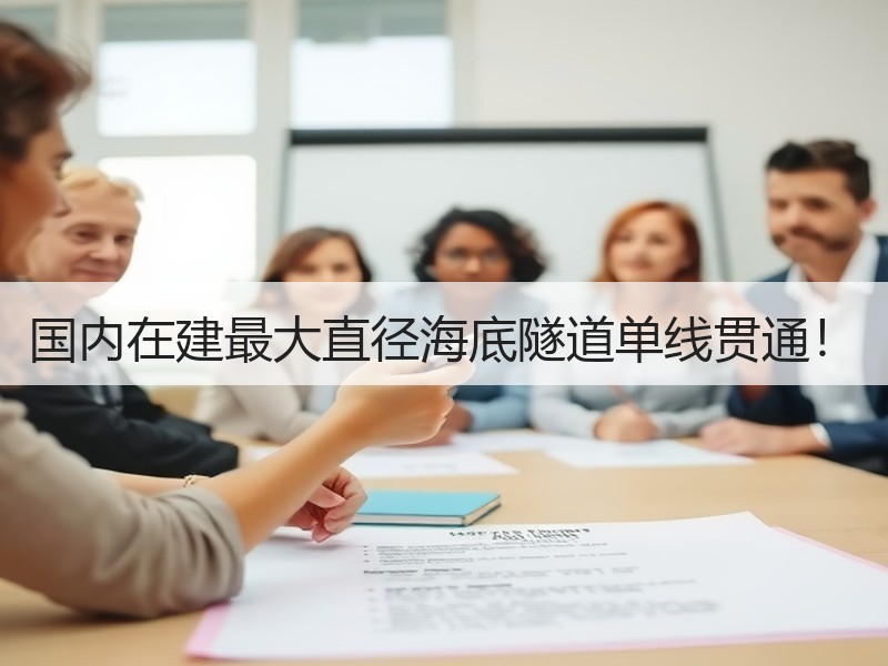 国内在建最大直径海底隧道单线贯通！