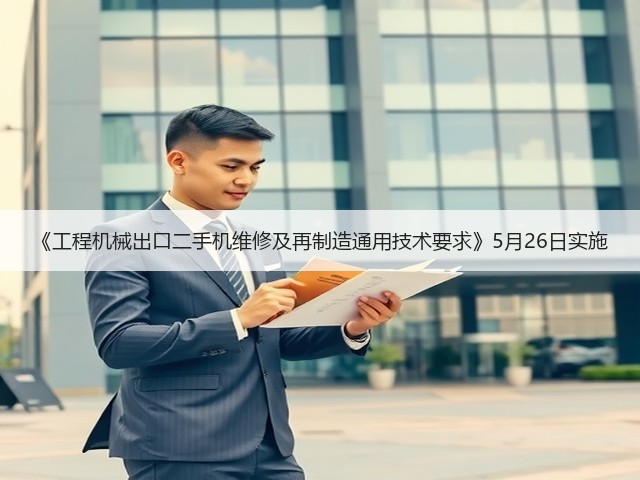 《工程机械出口二手机维修及再制造通用技术要求》5月26日实施(图3)