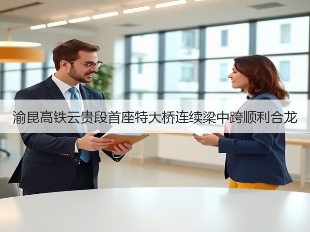 渝昆高铁云贵段首座特大桥连续梁中跨顺利合龙(图1)