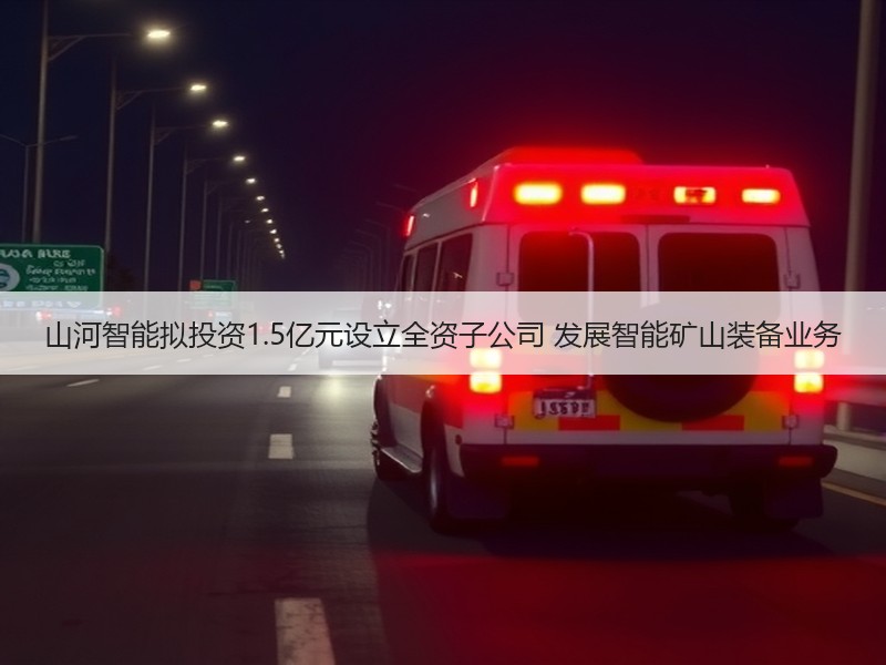 山河智能拟投资1.5亿元设立全资子公司 发展智能矿山装备业务 山河智能拟投资1.5亿元设立全资子公司 发展智能矿山装备业务