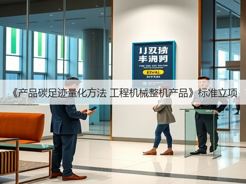 《产品碳足迹量化方法 工程机械整机产品》标准立项