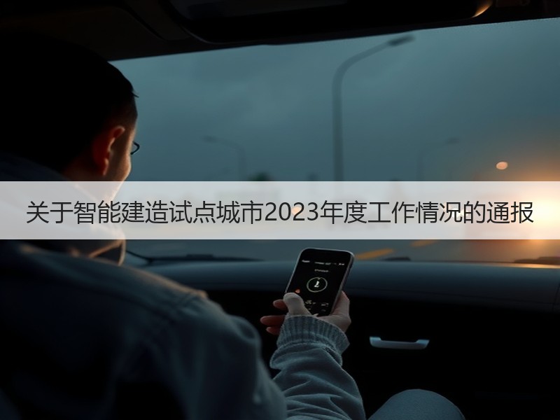 关于智能建造试点城市2023年度工作情况的通报