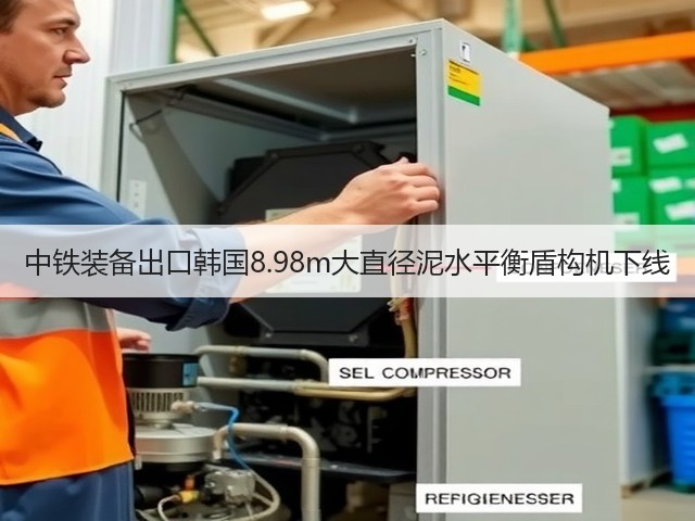 中铁装备出口韩国8.98m大直径泥水平衡盾构机下线(图3)