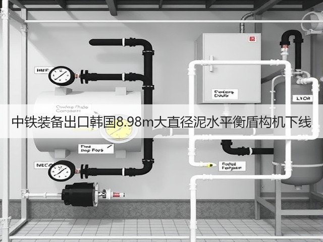 中铁装备出口韩国8.98m大直径泥水平衡盾构机下线(图1)