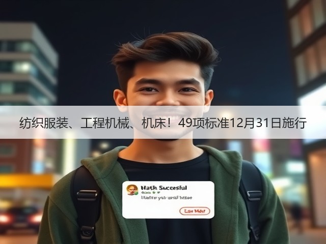 纺织服装、工程机械、机床！49项标准12月31日施行(图1)