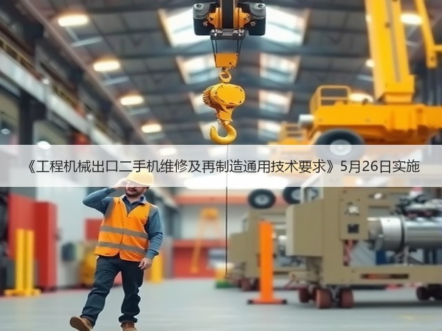 《工程机械出口二手机维修及再制造通用技术要求》5月26日实施(图1)