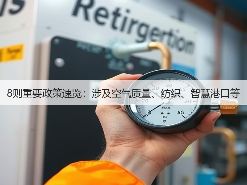 8则重要政策速览：涉及空气质量、纺织、智慧港口等