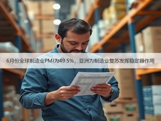 6月份全球制造业PMI为49.5%,亚洲为制造业复苏发挥稳定器作用(图2) 6月份全球制造业PMI为49.5%,亚洲为制造业复苏发挥稳定器作用(图2)