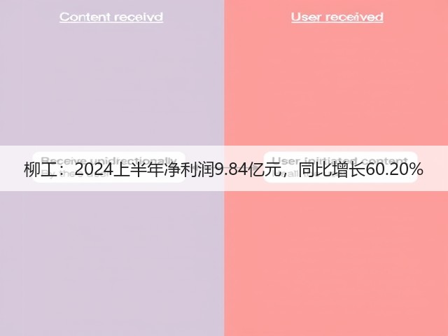 柳工:2024上半年净利润9.84亿元,同比增长60.20%(图1) 柳工:2024上半年净利润9.84亿元,同比增长60.20%(图1)