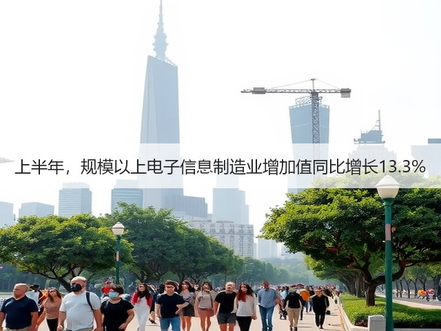 上半年,规模以上电子信息制造业增加值同比增长13.3%(图3) 上半年,规模以上电子信息制造业增加值同比增长13.3%(图3)