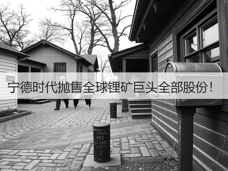 宁德时代抛售全球锂矿巨头全部股份! 宁德时代抛售全球锂矿巨头全部股份!
