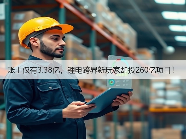 账上仅有3.38亿,锂电跨界新玩家却投260亿项目!(图1) 账上仅有3.38亿,锂电跨界新玩家却投260亿项目!(图1)