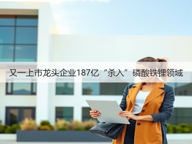 又一上市龙头企业187亿“杀入”磷酸铁锂领域(图2) 又一上市龙头企业187亿“杀入”磷酸铁锂领域(图2)