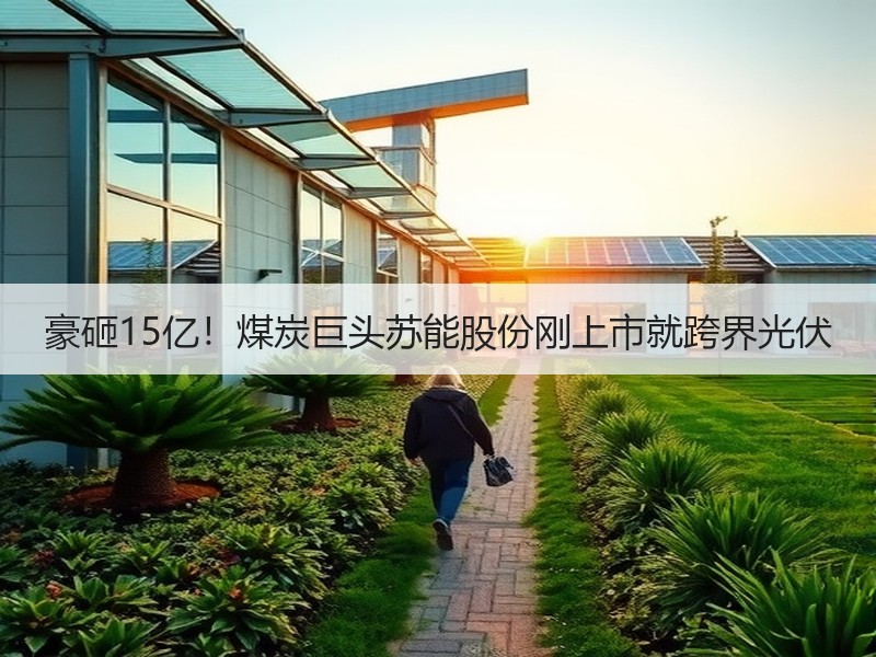 豪砸15亿!煤炭巨头苏能股份刚上市就跨界光伏 豪砸15亿!煤炭巨头苏能股份刚上市就跨界光伏