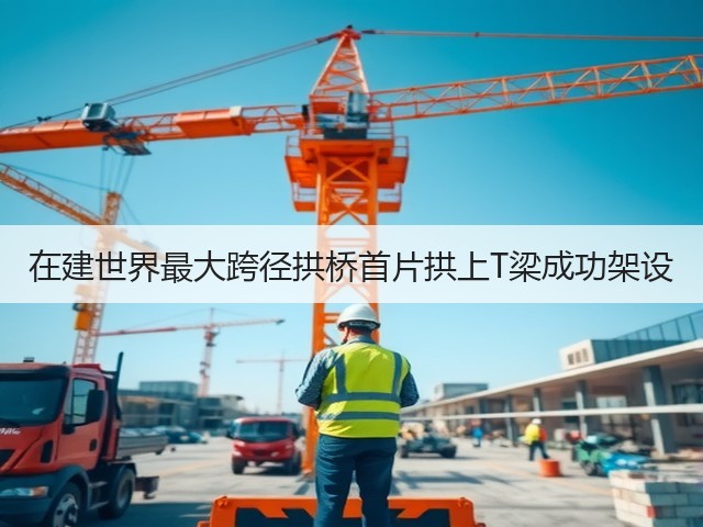 在建世界最大跨径拱桥首片拱上T梁成功架设(图3) 在建世界最大跨径拱桥首片拱上T梁成功架设(图3)