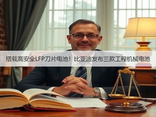 搭载高安全LFP刀片电池！比亚迪发布三款工程机械电池(图1)