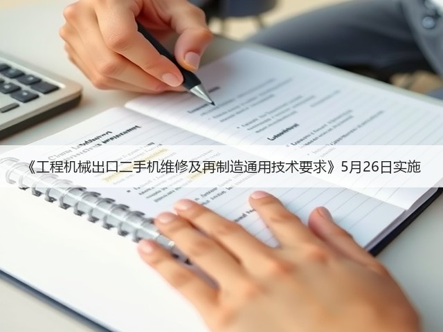 《工程机械出口二手机维修及再制造通用技术要求》5月26日实施(图2)