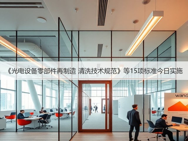 《光电设备零部件再制造 清洗技术规范》等15项标准今日实施(图1)