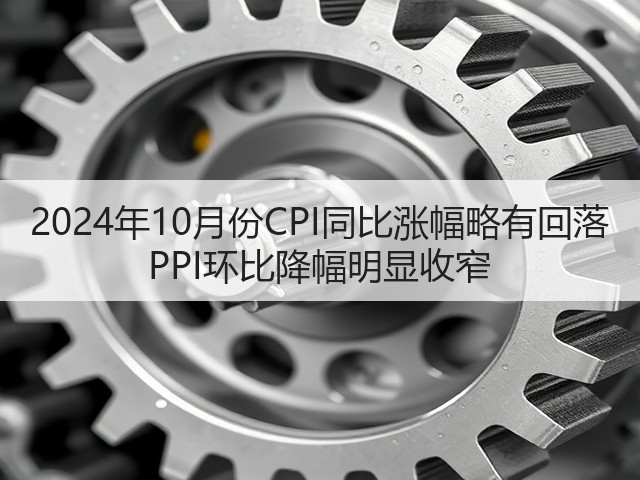 2024年10月份CPI同比涨幅略有回落 PPI环比降幅明显收窄(图1) 2024年10月份CPI同比涨幅略有回落 PPI环比降幅明显收窄(图1)