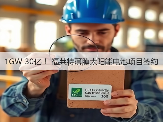 1GW 30亿 ！福莱特薄膜太阳能电池项目签约(图2)