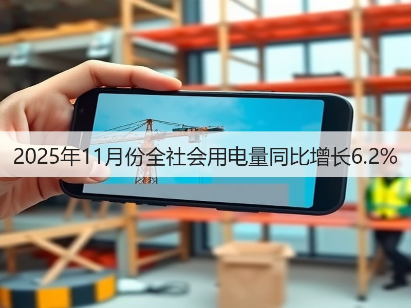 2025年11月份全社会用电量同比增长6.2% 2025年11月份全社会用电量同比增长6.2%
