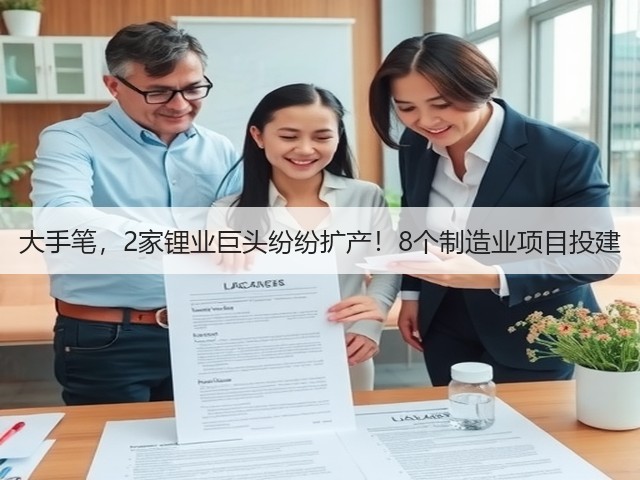 大手笔,2家锂业巨头纷纷扩产!8个制造业项目投建(图3) 大手笔,2家锂业巨头纷纷扩产!8个制造业项目投建(图3)